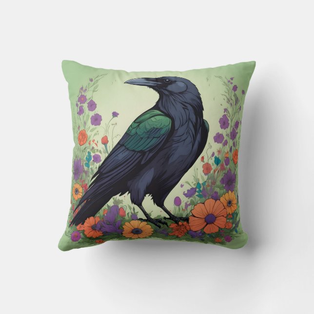 Schöner Black Raven Kissen (Rückseite)