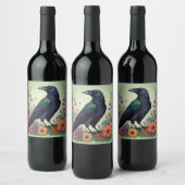 Schöner Black Raven Weinetikett (Flaschen)