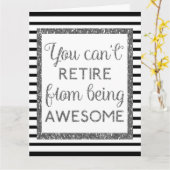 Schöner Black Silver Glitzer Big Retirement Karte (Gelbe Blume)