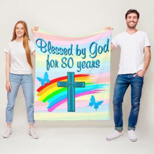 SCHÖNER BLAUE CROSS 80. GEBURTSTAG FLEECE BLANKET