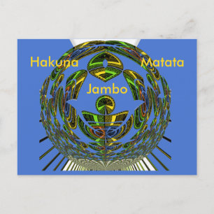 Schöner blauer afrikanischer traditioneller ethnis postkarte