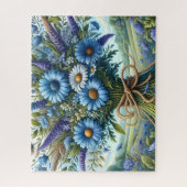 Schöner blauer Alpenblumenstrauß Puzzle (Vertikal)