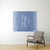 Schöner blauer Glitzer Sweet 16 Hintergrund Wandteppich (Beispiel (Horizontal))