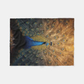 Schöner blauer Goldpfau Fleecedecke (Vorderseite (Horizontal))