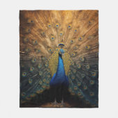Schöner blauer Goldpfau Fleecedecke (Vorderseite)