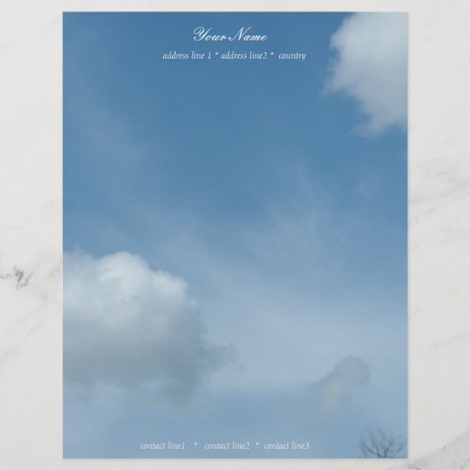 schöner blauer Himmel und Wolken Briefbogen (Vorderseite)