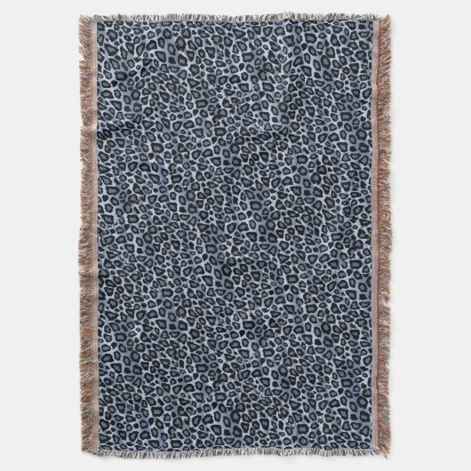 Schöner blauer Leopard-Tierhaut-Druck Decke (Vorderseite Vertikal)