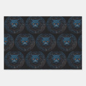 Schöner blauer Panther mit nächtgelben Augen Geschenkpapier Set (Vorderseite 3)