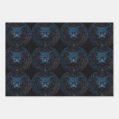 Schöner blauer Panther mit nächtgelben Augen Geschenkpapier Set (Vorderseite 2)