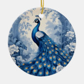 Schöner blauer Pfau Keramik Ornament (Vorne)