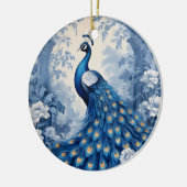 Schöner blauer Pfau Keramik Ornament (Links)