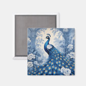 Schöner blauer Pfau Magnet (Vorderseite/Rückseite)