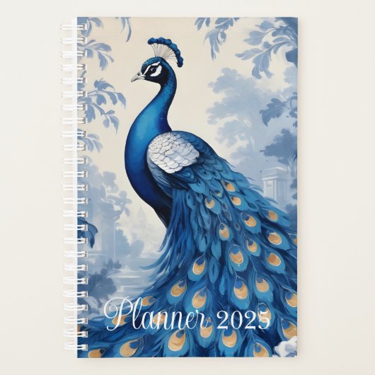 Schöner blauer Pfau Planer (Vorderseite)