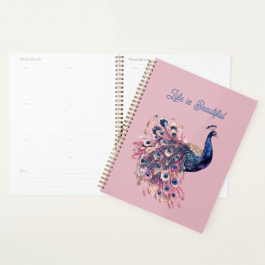 Schöner blauer rosa Marineblauer Pfau Planer (Anzeige)