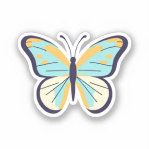 Schöner blauer Schmetterling Aufkleber