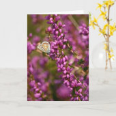 Schöner Blauer Schmetterling - Grußkarte Karte (Gelbe Blume)