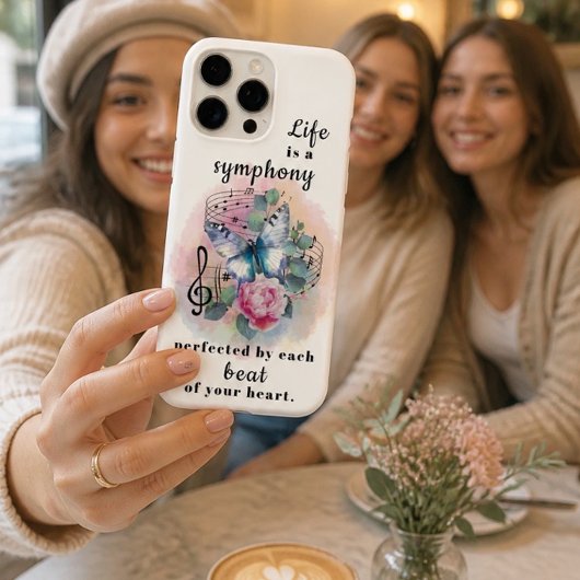 Schöner blauer Schmetterling Inspirationszitat Case-Mate iPhone Hülle