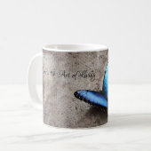 Schöner Blauer Schmetterling Kaffeetasse (Vorderseite Links)