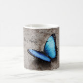 Schöner Blauer Schmetterling Kaffeetasse (Mittel)