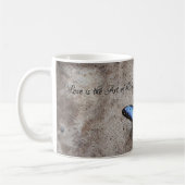 Schöner Blauer Schmetterling Kaffeetasse (Links)