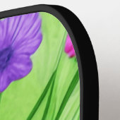 Schöner Blauer Schmetterling mit Blume Wasserfarbe Pickleball Schläger (Linke Seite)