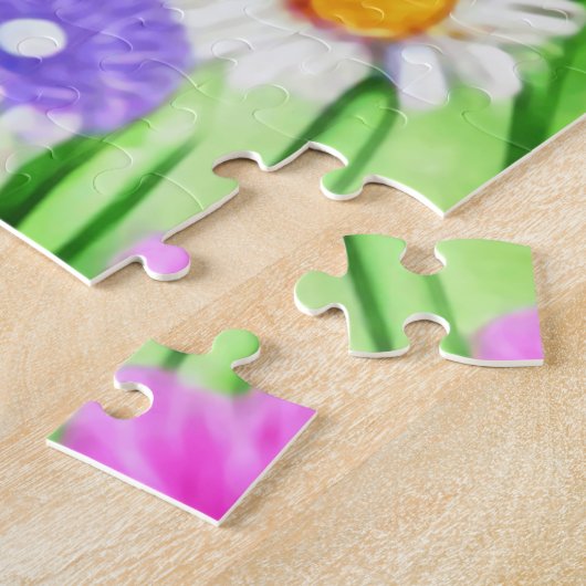 Schöner Blauer Schmetterling mit Blume Wasserfarbe Puzzle (Seite)