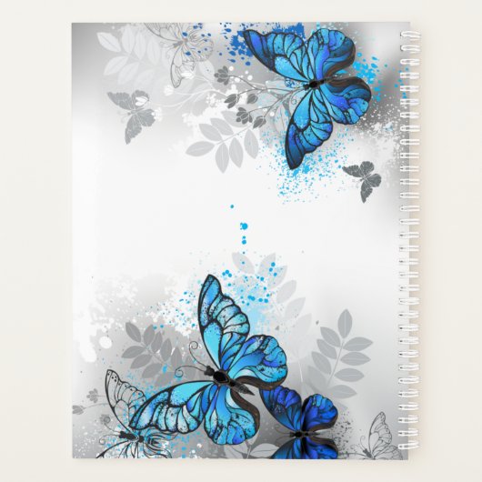 Schöner blauer Schmetterling-Planer Planer (Rückseite)