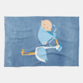 Schöner blauer Storch-Baby-Duschen-Party-Dekor Küchentuch (Horizontal)