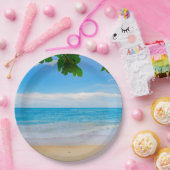 Schöner, blauer tropischer Strand Pappteller (Party)