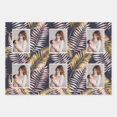 Schöner, blauer und blauer Foto Urlaub Geschenkpapier Set (Vorderseite 3)