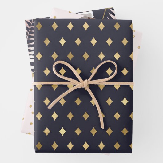 Schöner, blauer und blauer Foto Urlaub Geschenkpapier Set (Beispiel)