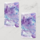 Schöner blauer und lila Watercolor Visitenkarte (Vorne/Hinten)