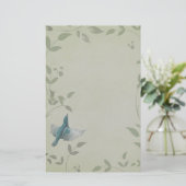 Schöner blauer Vogel Briefpapier (Stehend Vorderseite)