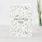 Schöner blauer Vögel Geburtstag Karte (Vorderseite)