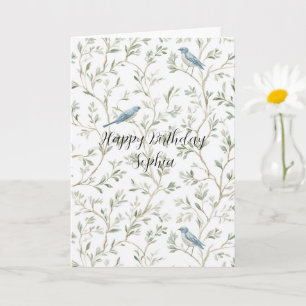 Schöner blauer Vögel Geburtstag Karte