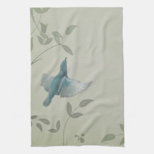 Schöner blauer Vogel Geschirrtuch