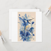 schöner blauer Vogel Karte (Vorderseite/Rückseite Beispiel)