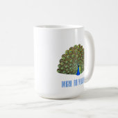 Schöner blauer Vogel Pfau Kaffeetasse (VorderseiteRechts)