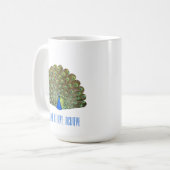 Schöner blauer Vogel Pfau Kaffeetasse (Vorderseite Links)