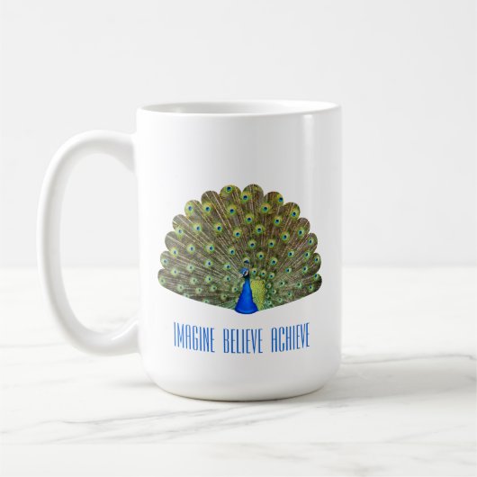 Schöner blauer Vogel Pfau Kaffeetasse (Links)