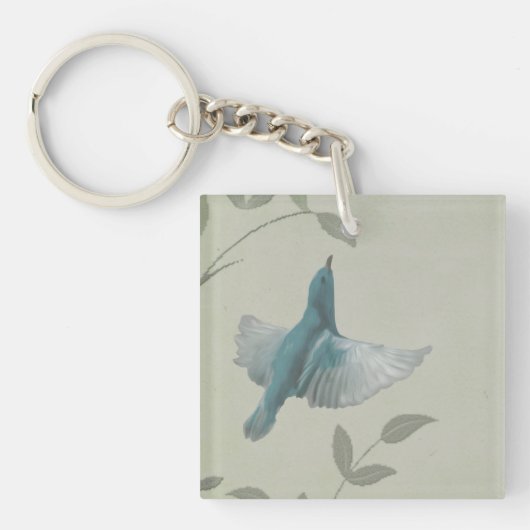 Schöner blauer Vogel Schlüsselanhänger (Vorderseite)