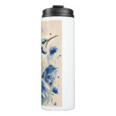 Schöner blauer Vogel Thermosbecher (Vorderseite)