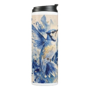 Schöner blauer Vogel Thermosbecher