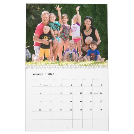 Schöner blauer Weihnachtskalender Kalender (Feb 2026)