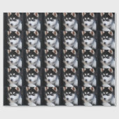 Schöner blaues Augen-sibirischer Husky 2 Geschenkpapier (Flach)