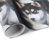 Schöner blaues Augen-sibirischer Husky 2 Geschenkpapier (Rolleneckpunkt)