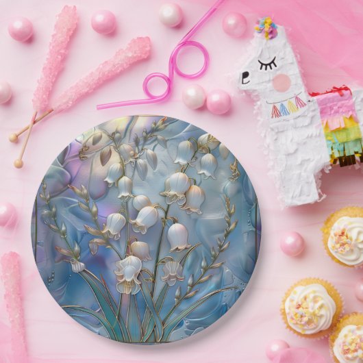 Schöner Blick auf die gläserne Lily des Tals Pappteller (Party)