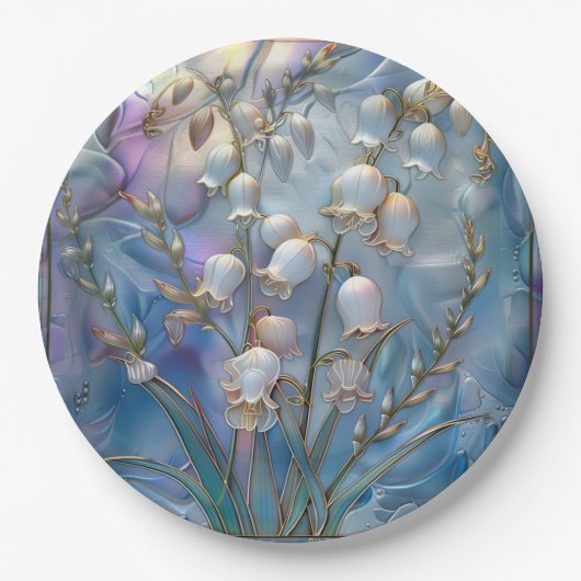 Schöner Blick auf die gläserne Lily des Tals Pappteller (Vorderseite)