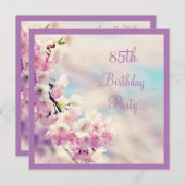 Schöner Blossom 85. Geburtstag Einladung (Vorne/Hinten)