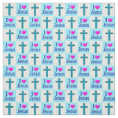 SCHÖNER BLUE CROSS I LIEBE JESUS FABRIC STOFF (Muster)